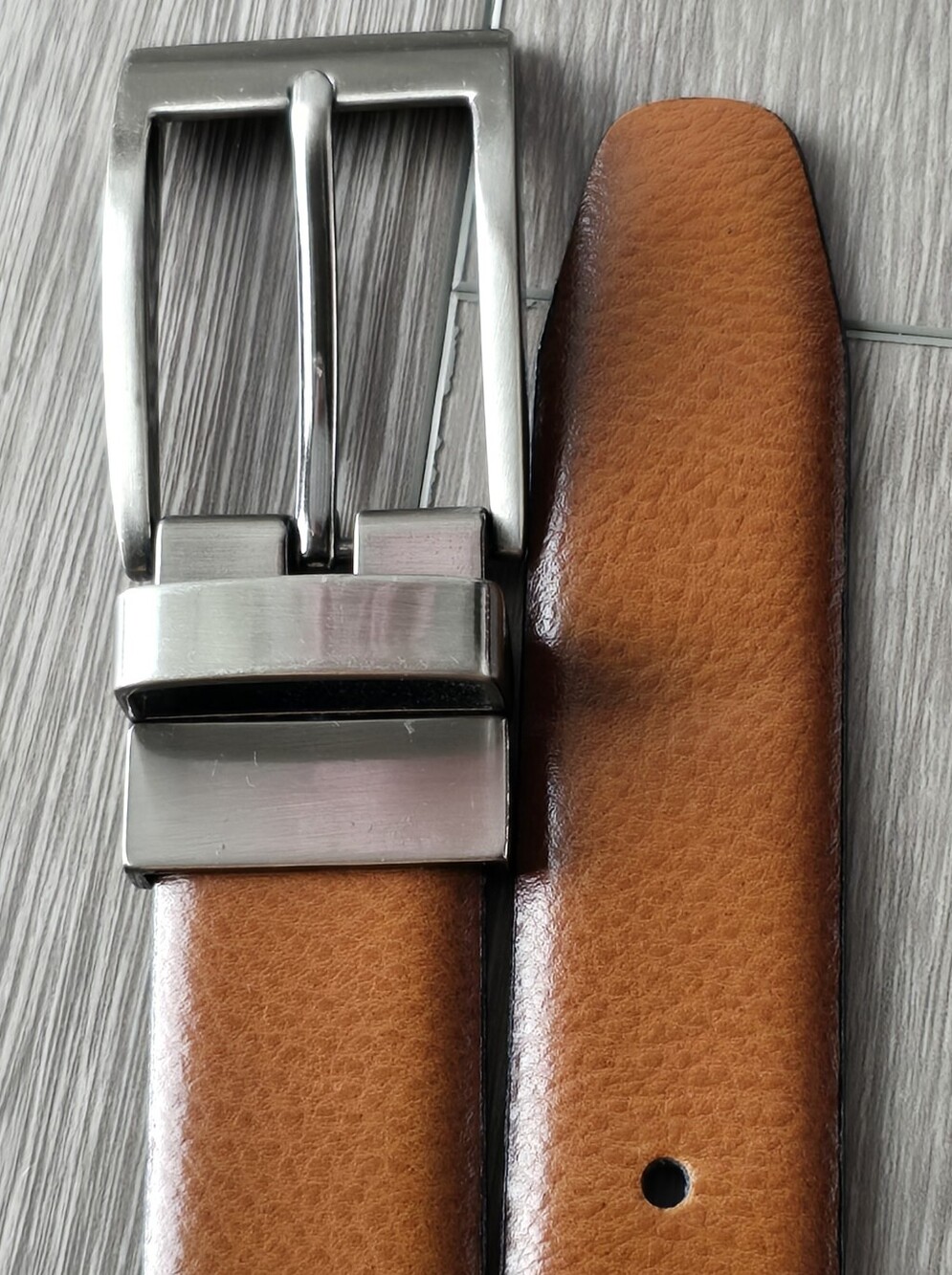 Reversible Leather Belt Black Tan Size 32 Silver Buckle Made in Italy